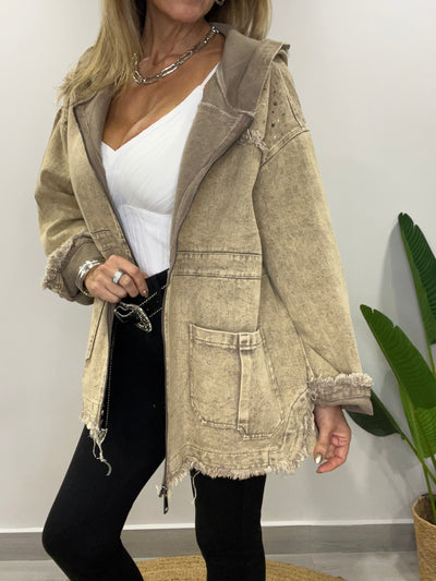 Chaqueta mezclilla Veramonte Beige