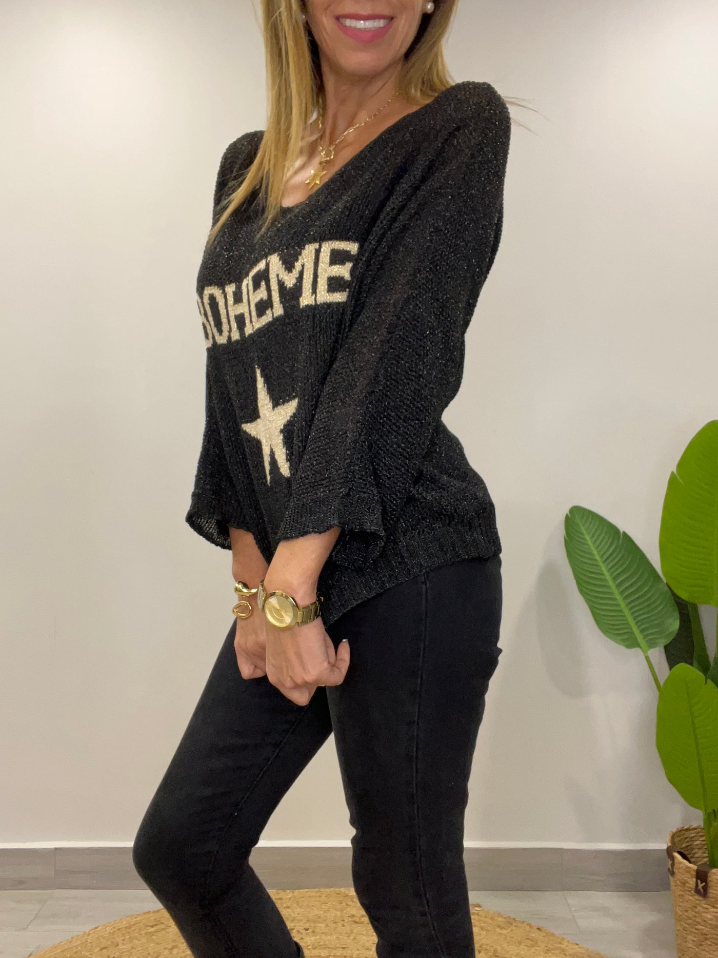 Sweater lurex Bohem Negro