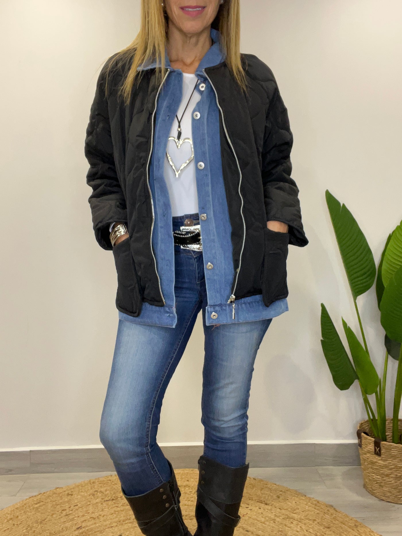 Parka con camisa mentirosa Padua negro