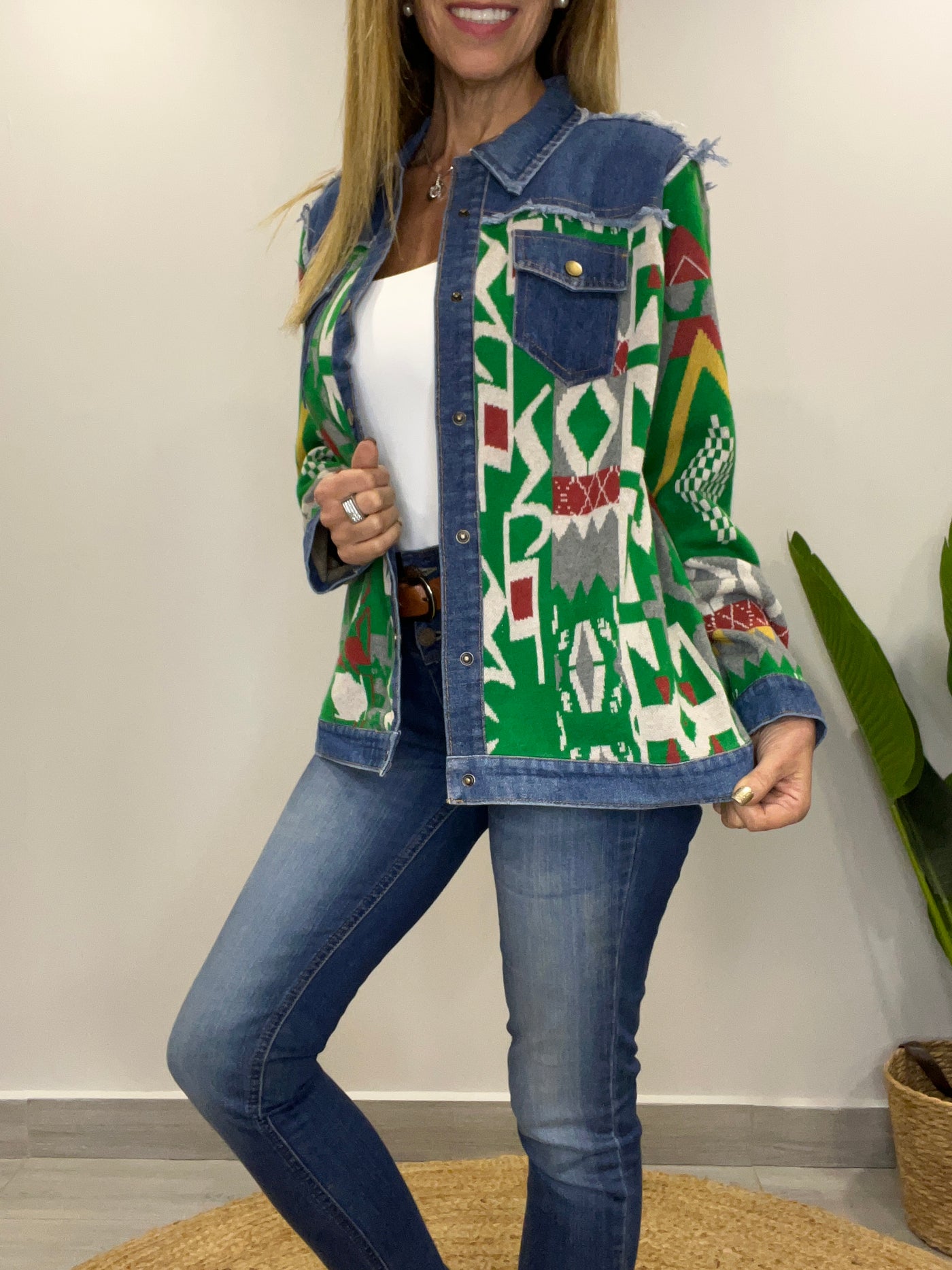 Chaqueta tejida Sinigual verde
