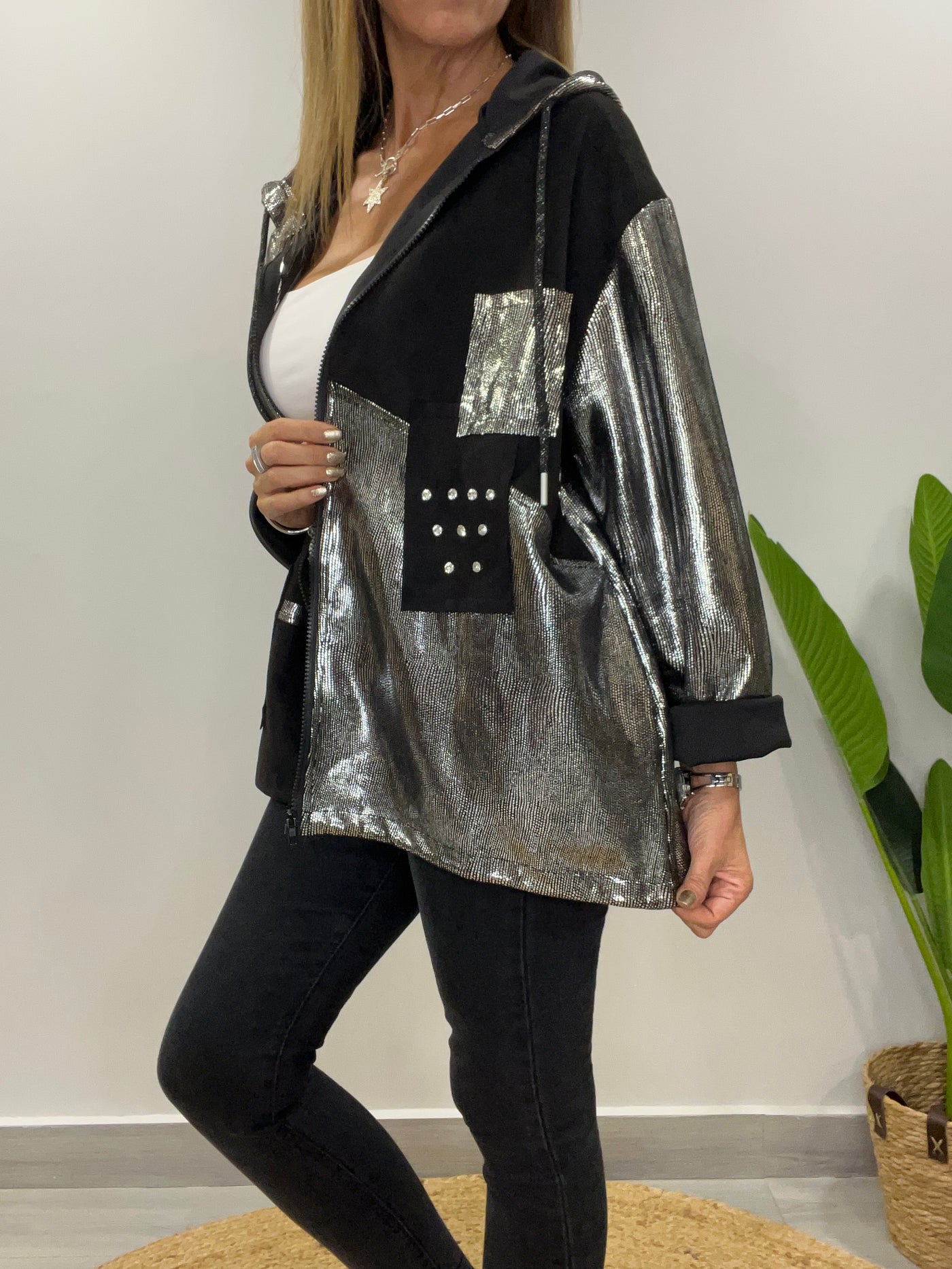 Cardigan Italiano gamuzado Dinasty Negro