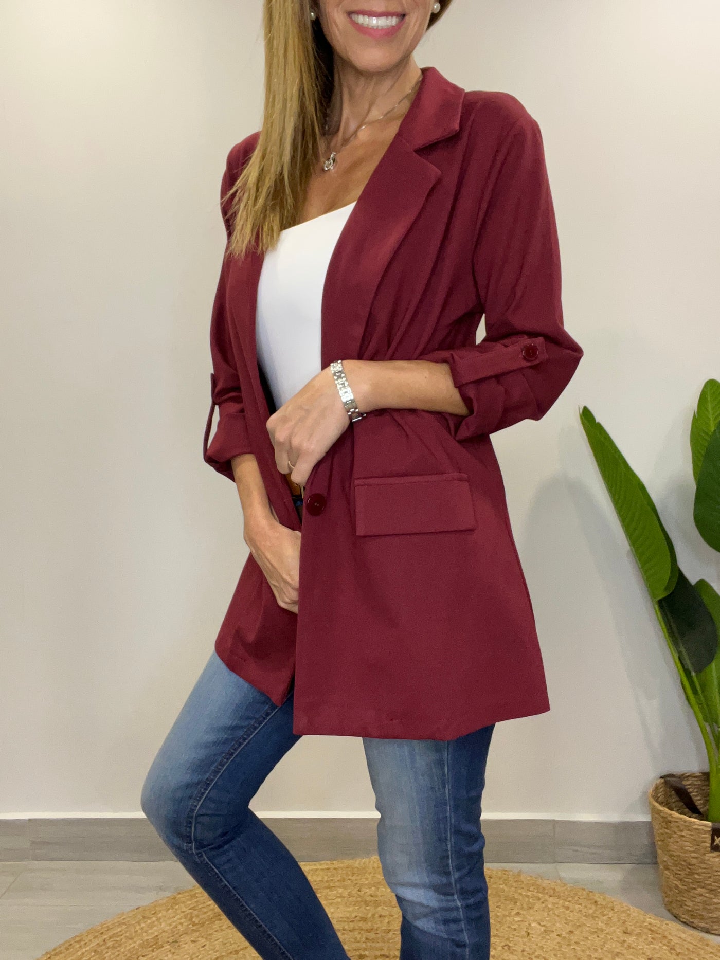 Blazer Elasticado Paris Vino