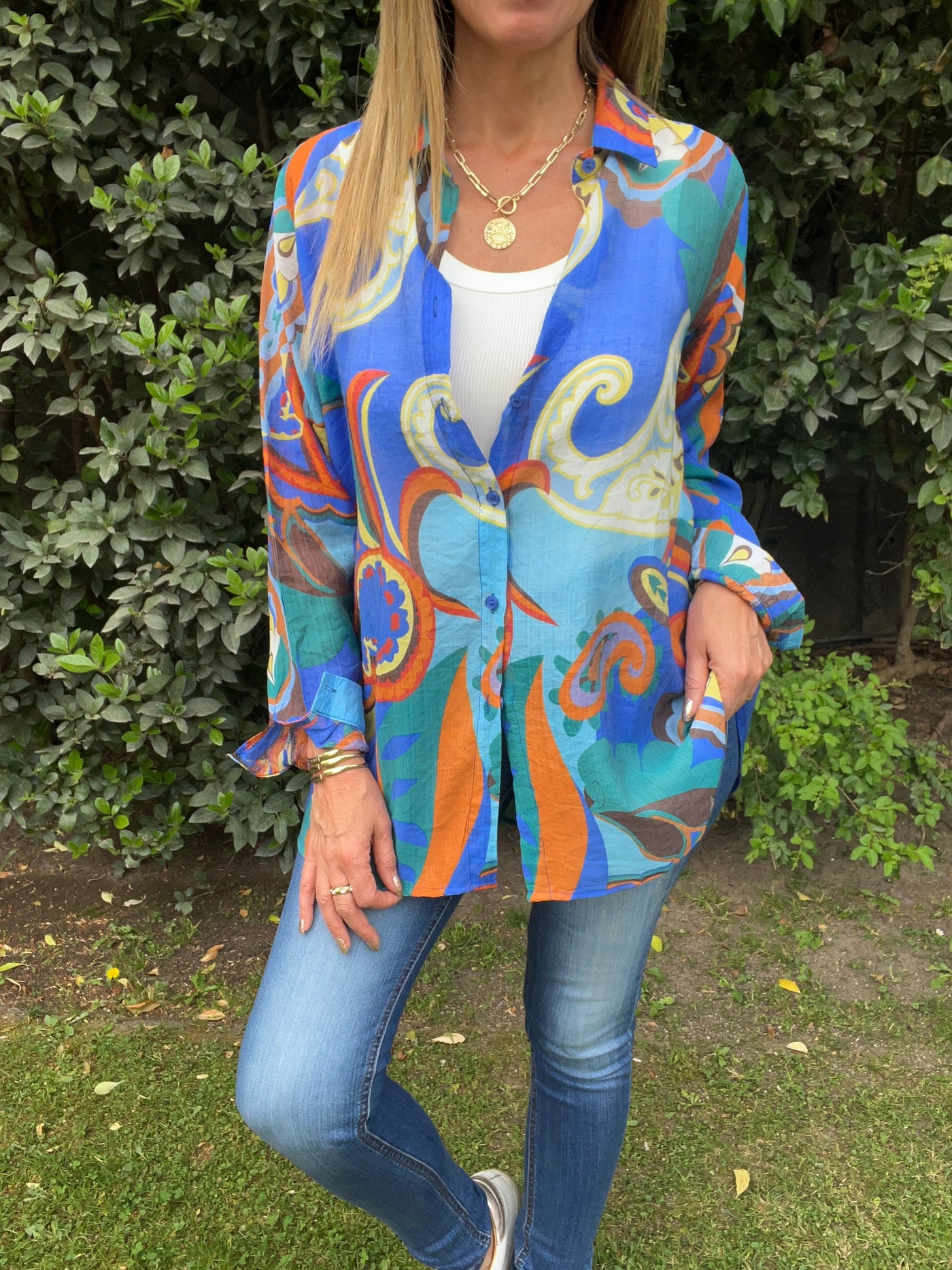 Blusa Gasa Vera Azulino