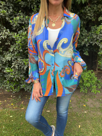 Blusa Gasa Vera Azulino