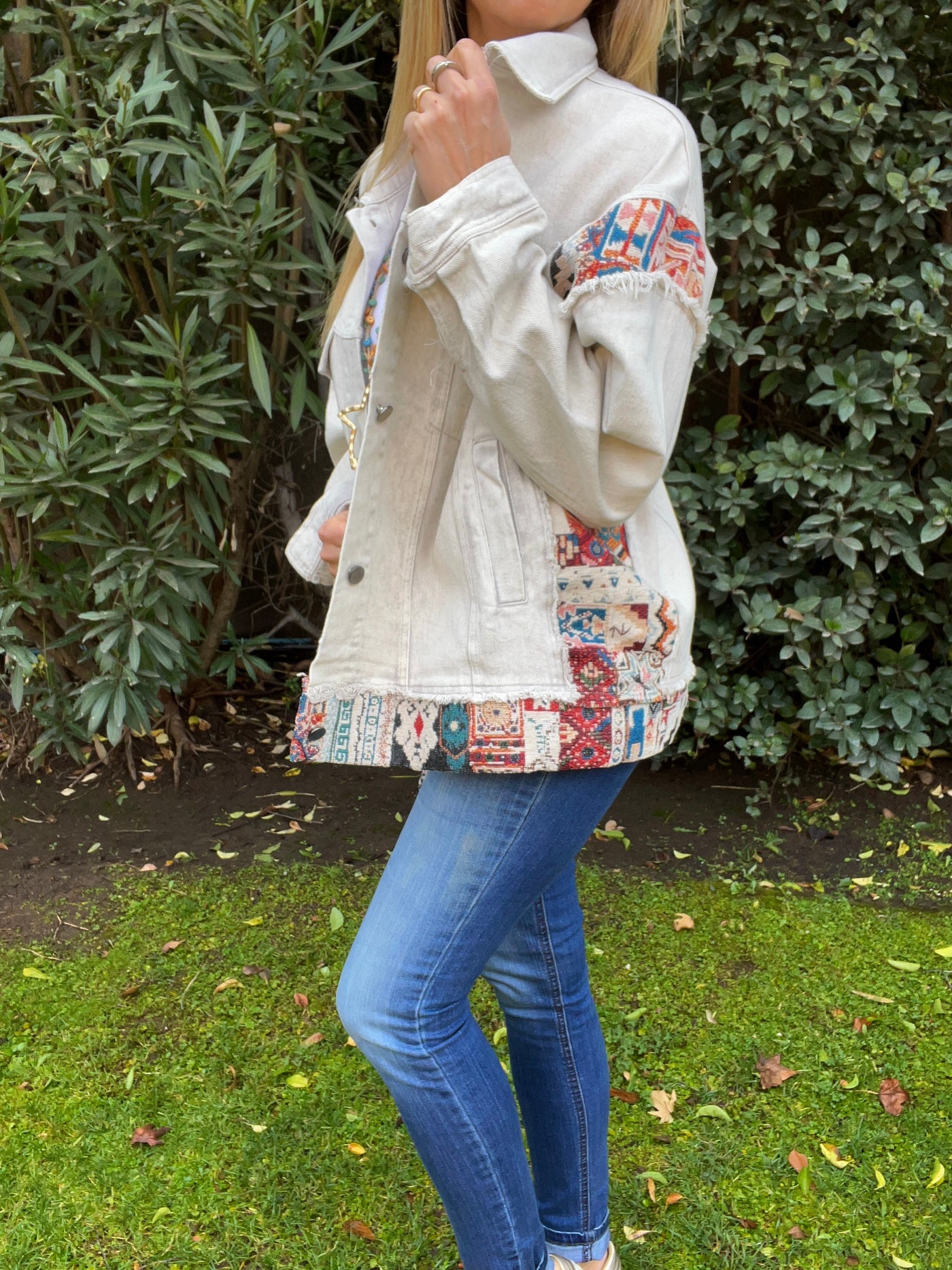 Chaqueta mezclilla Bohemia Tiza
