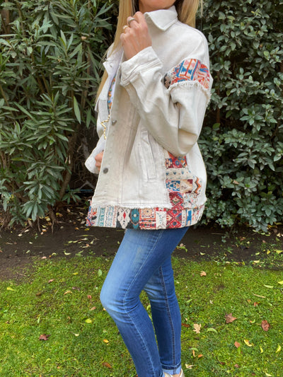 Chaqueta mezclilla Bohemia Tiza