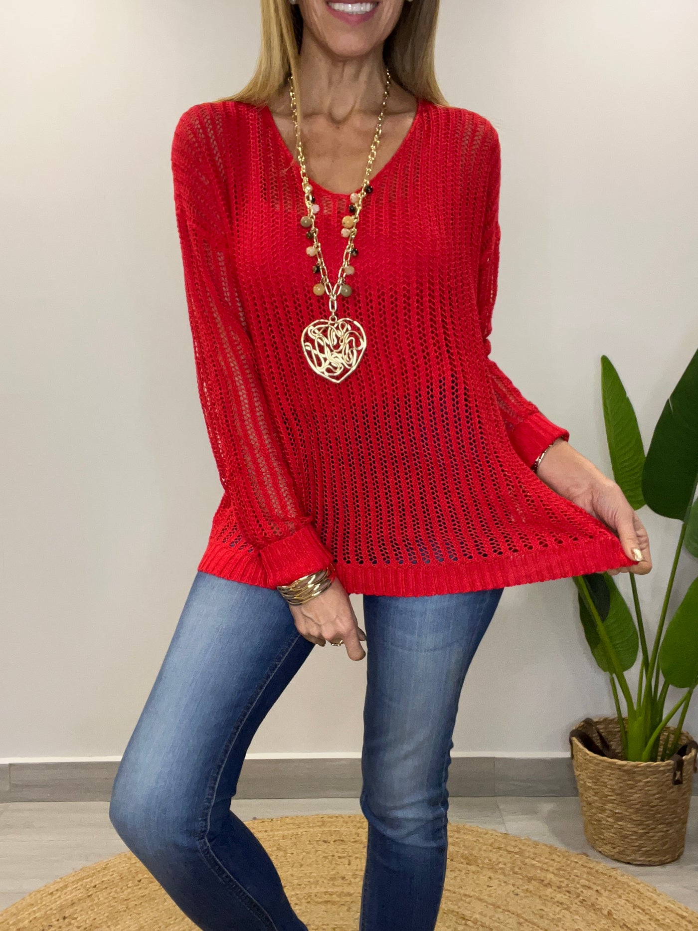 Sweater Hilo Silueta rojo
