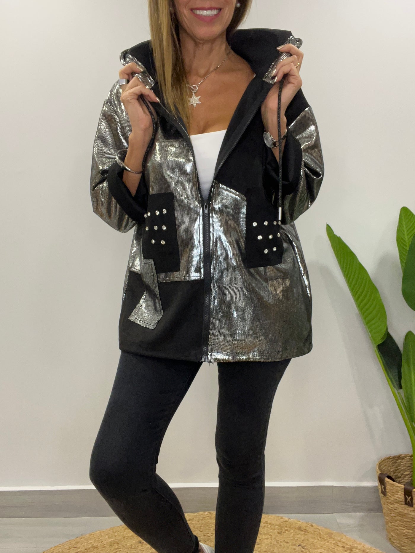 Cardigan Italiano gamuzado Dinasty Negro