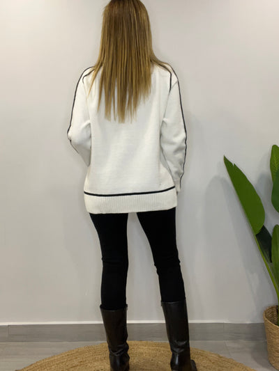 Sweater cuello Atenea blanco