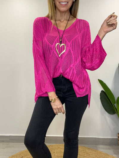 Sweater Hilo Génesis fucsia