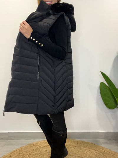 Maxi Parka Gorro desmontable Rusia Negra
