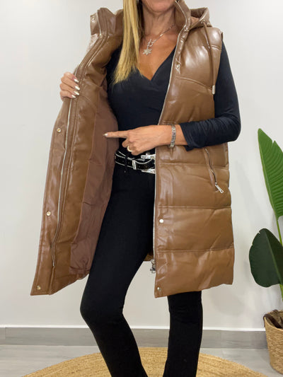 Parka Sinmanga Ecocuero Glamour café