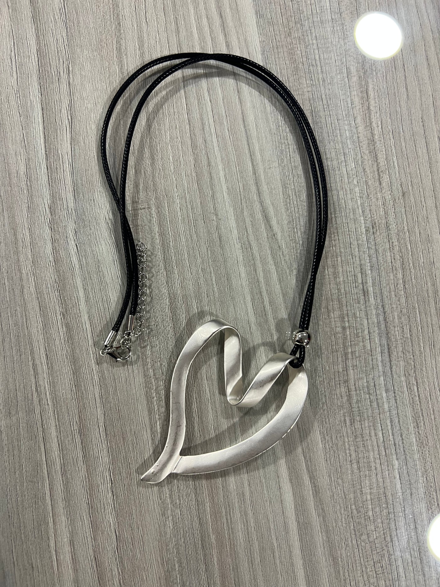Collar Corazón 3D plateado