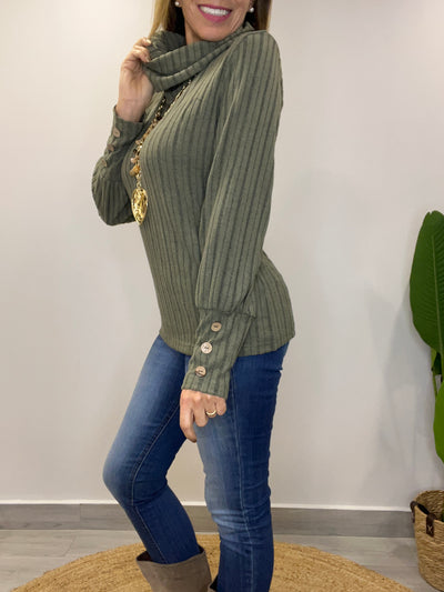 Sweater cuello Pola Verde