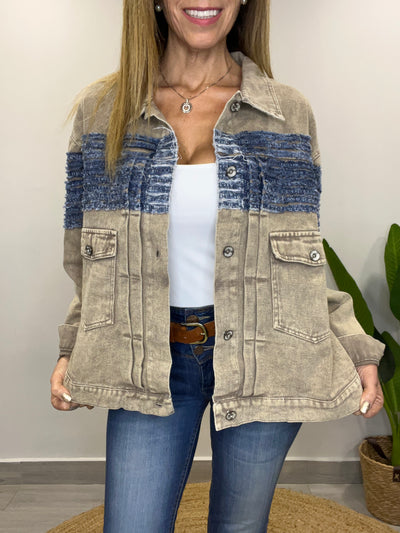 Chaqueta mezclilla Festi Beige