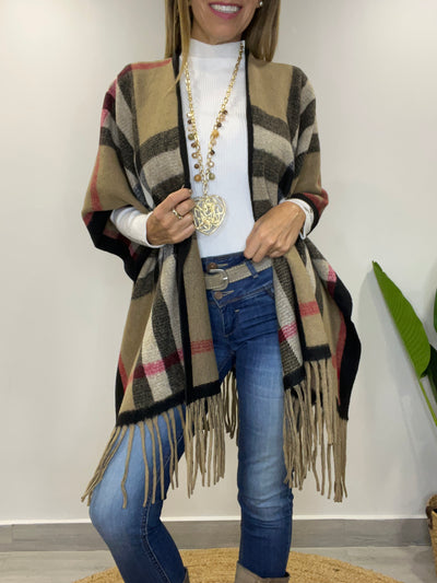 Ruana Escocia Beige