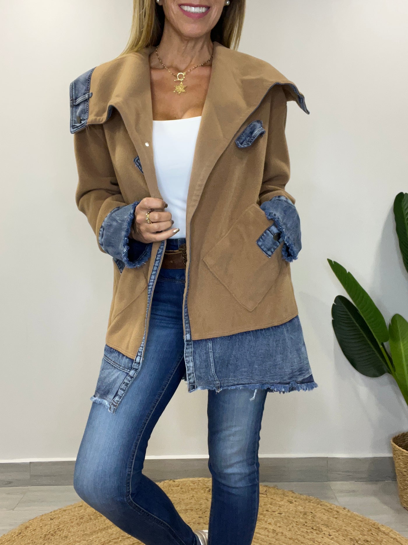 Chaqueta Paño/Jeans Singular Camel