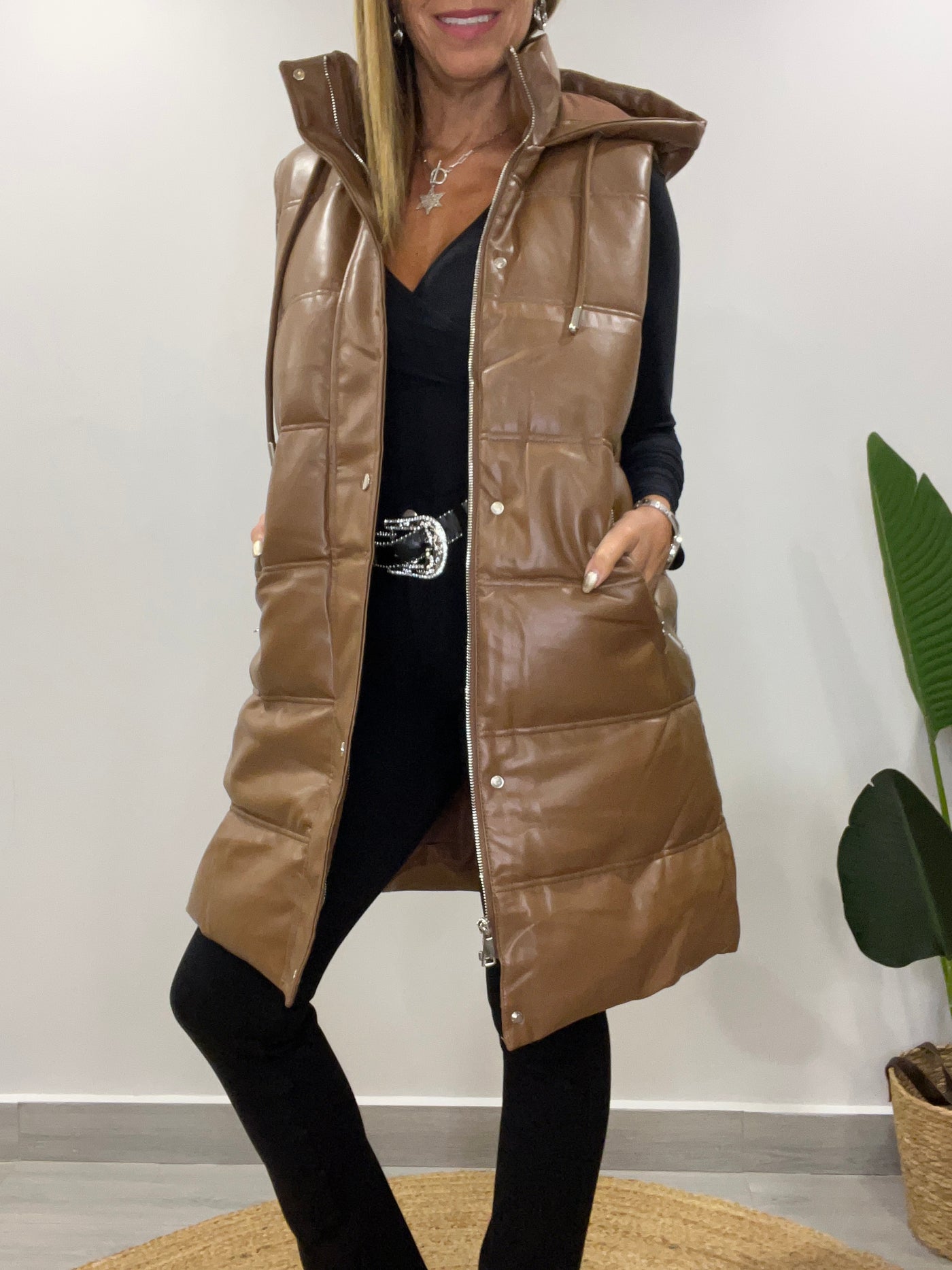 Parka Sinmanga Ecocuero Glamour café