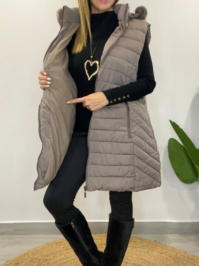 Maxi Parka Gorro desmontable Rusia Taupe
