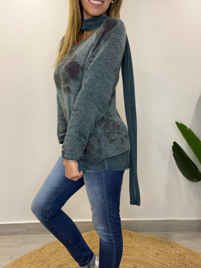 Sweater Italiano Florencia petróleo