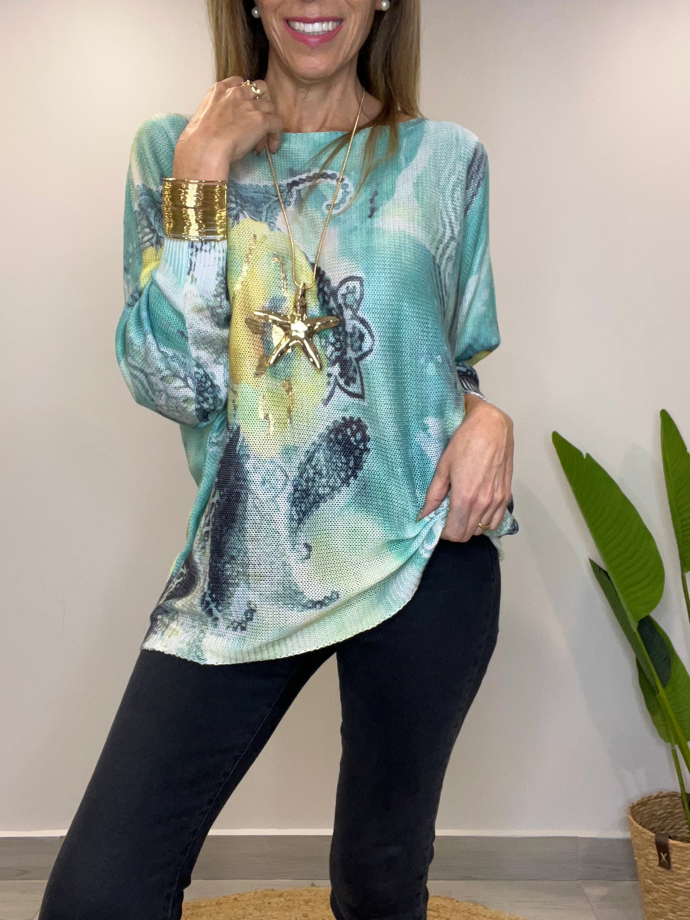 Sweater Hilo Nautilus Turqueza