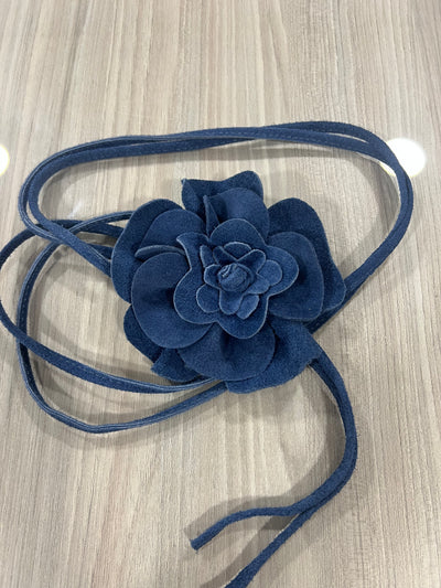 Cinturón Reno italiano Flor azul jeans