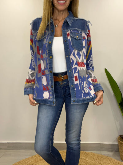 Chaqueta tejida Sinigual Azul