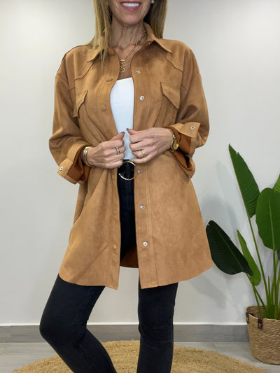 Sobrecamisa Gamuza Córdoba Camel (Oversize)
