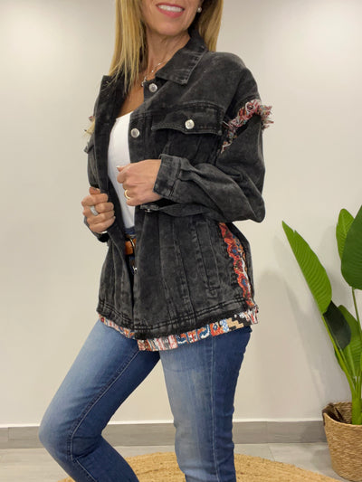 Chaqueta mezclilla Malú Negra