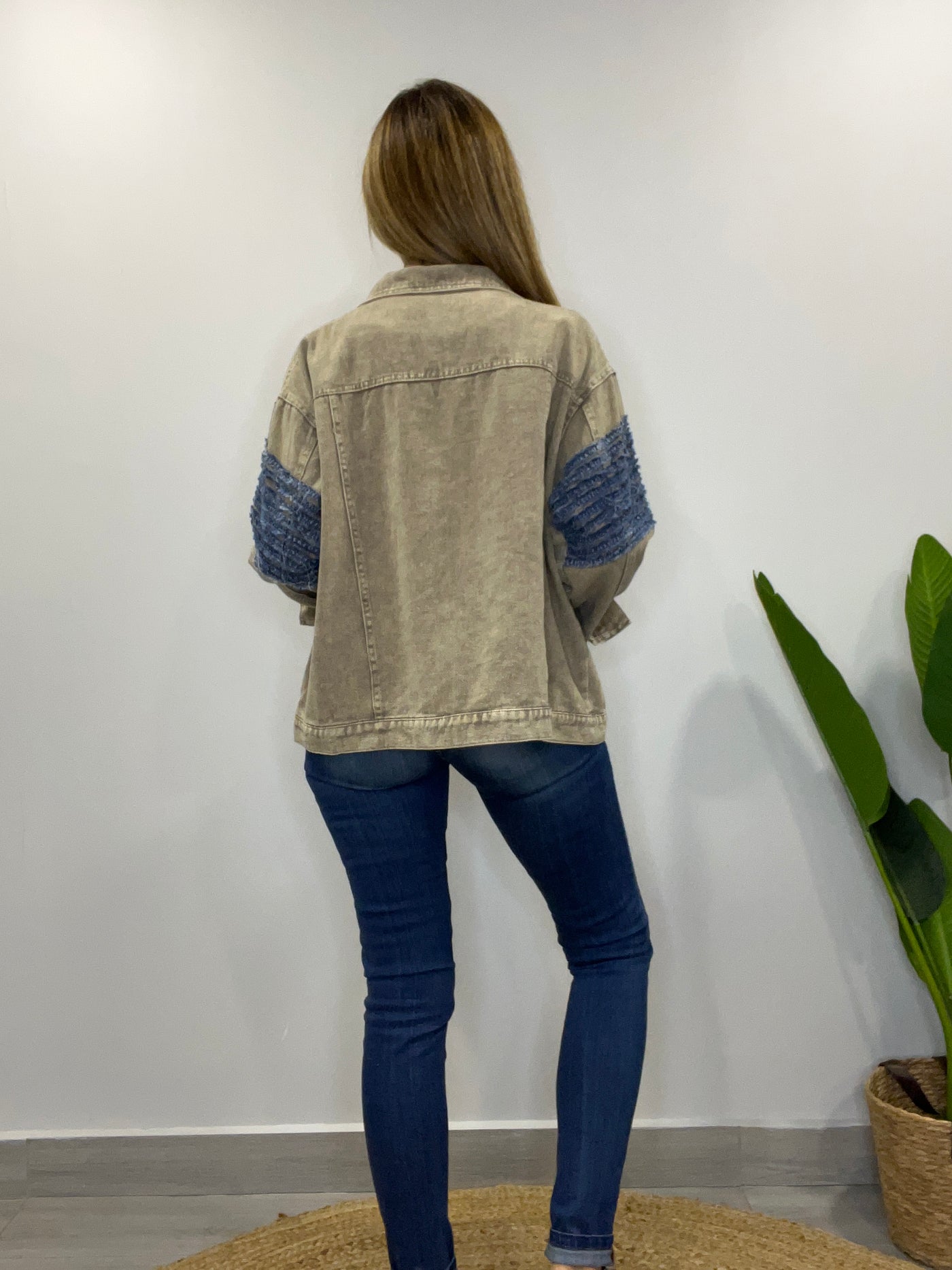 Chaqueta mezclilla Festi Beige