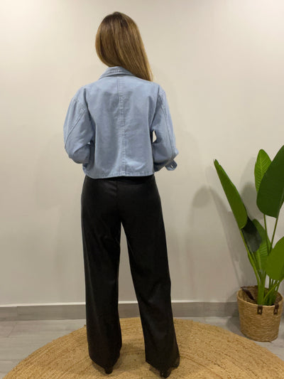 Chaqueta corta mezclilla Circón celeste