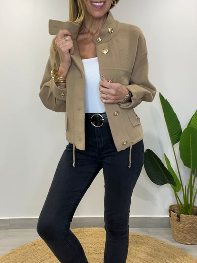 Abrigo corto Poly Camel