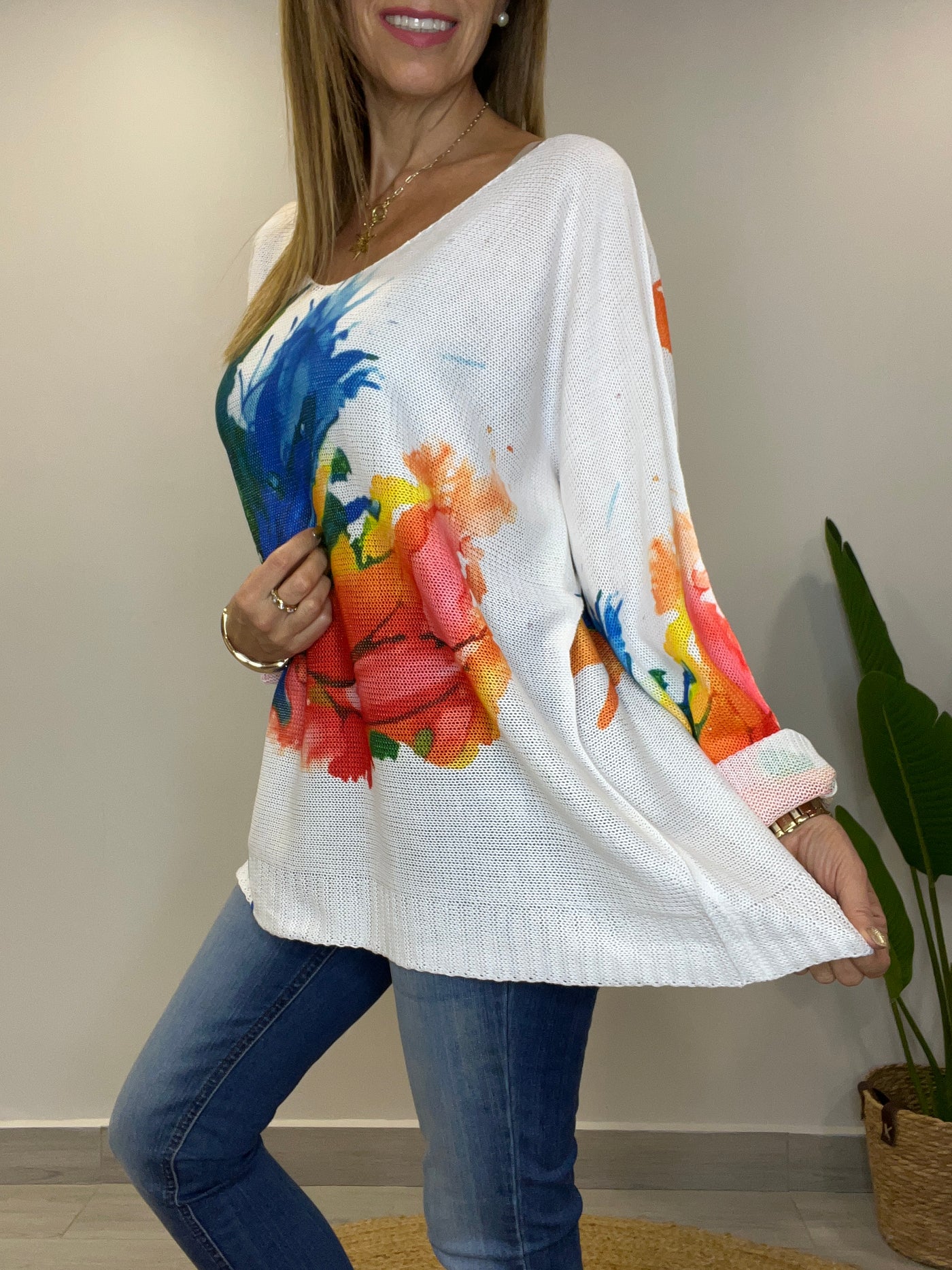 Sweater Hilo splash Azul