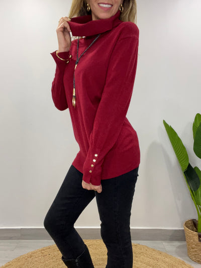 Sweater Delirio/Cuello cherry