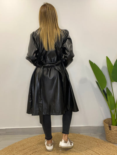 Trench Ecocuero Party Negro