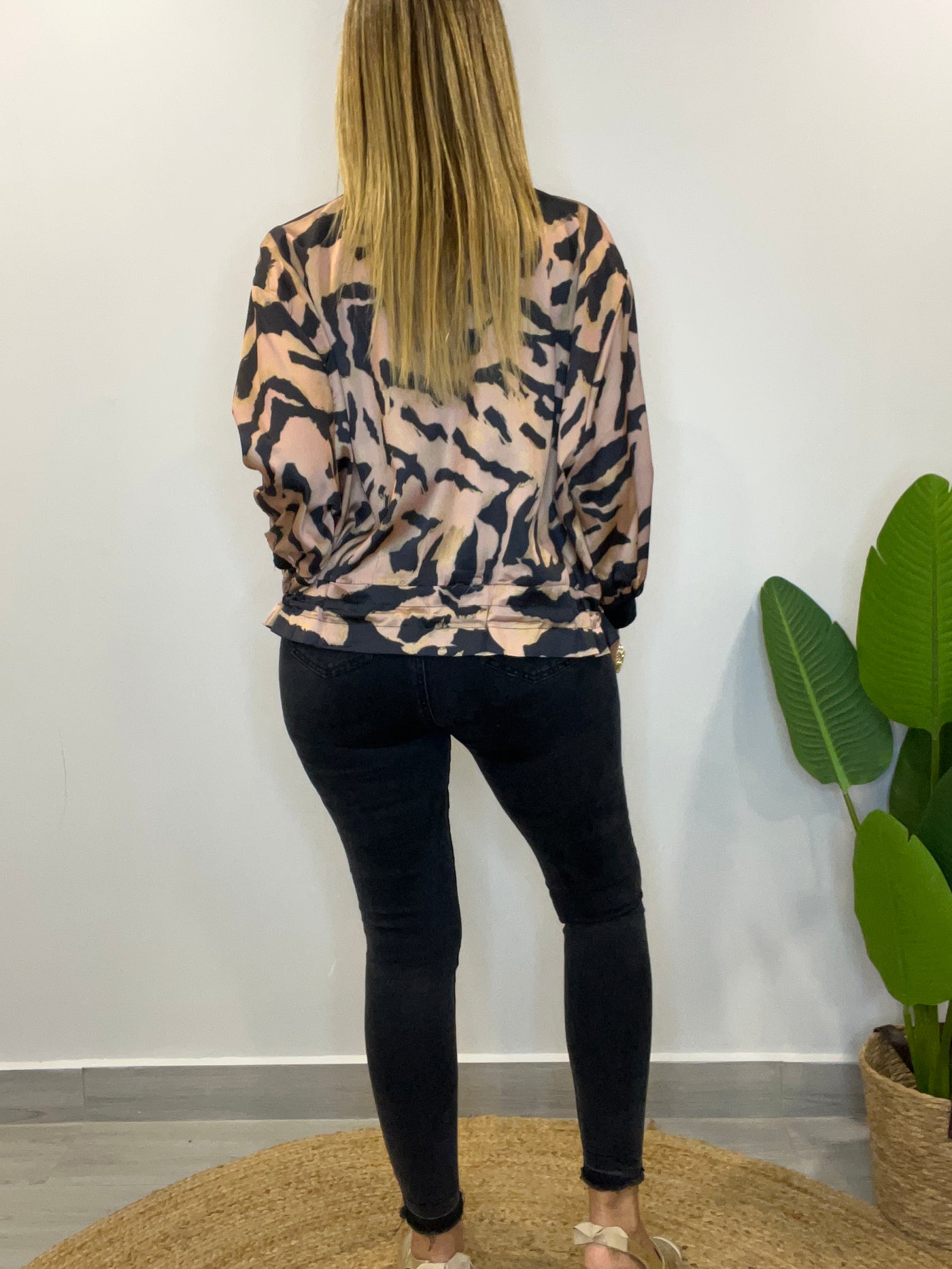 Bomber Raso Print Camel