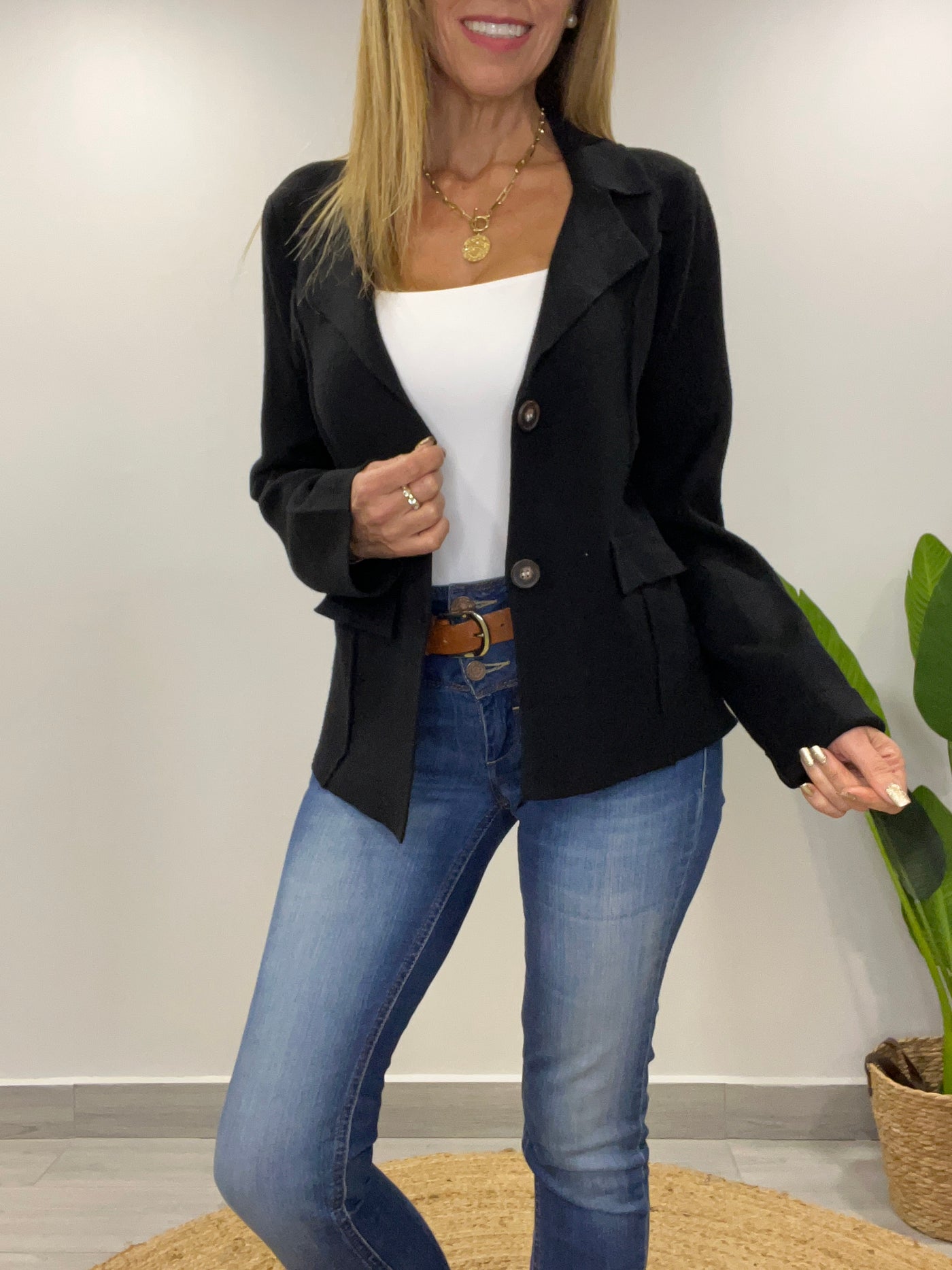 Blazer tejido Rihana negro