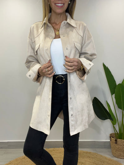 Sobrecamisa Gamuza Córdoba Crudo (Oversize)