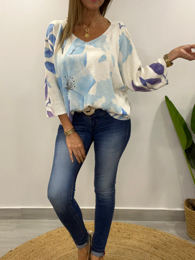 Sweater Italiano Hilo Bella azul