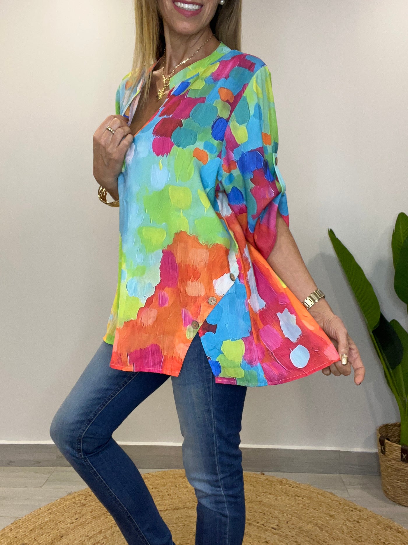 Blusa colores Calipso/Rojo