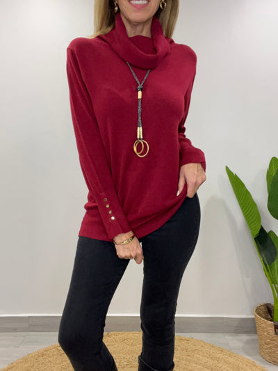 Sweater Delirio/Cuello cherry
