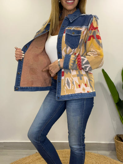 Chaqueta tejida Sinigual mostaza