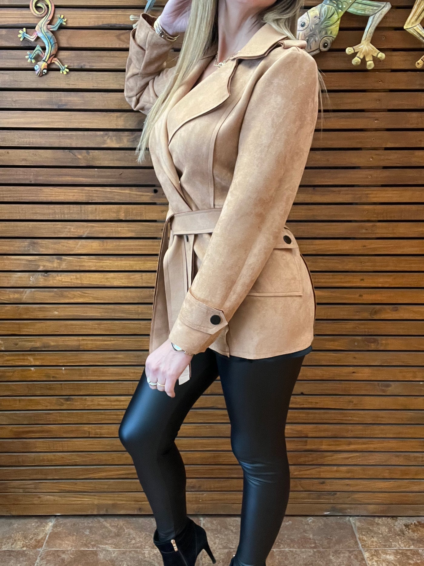 Chaqueta Gamuzada Ginna Camel