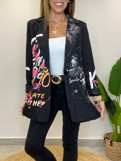 Blazer Italiano Mickey Negro