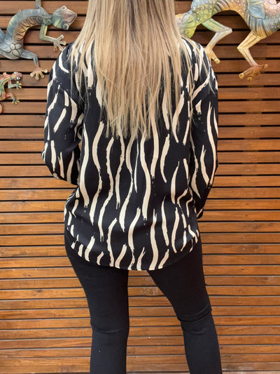 Camisa Adagio Negra/Ivory