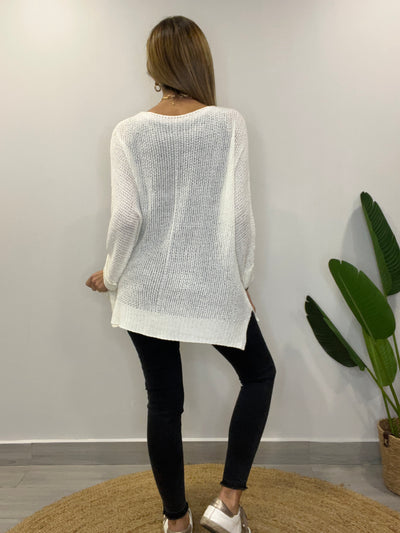 Sweater Hilo Mantua Crudo