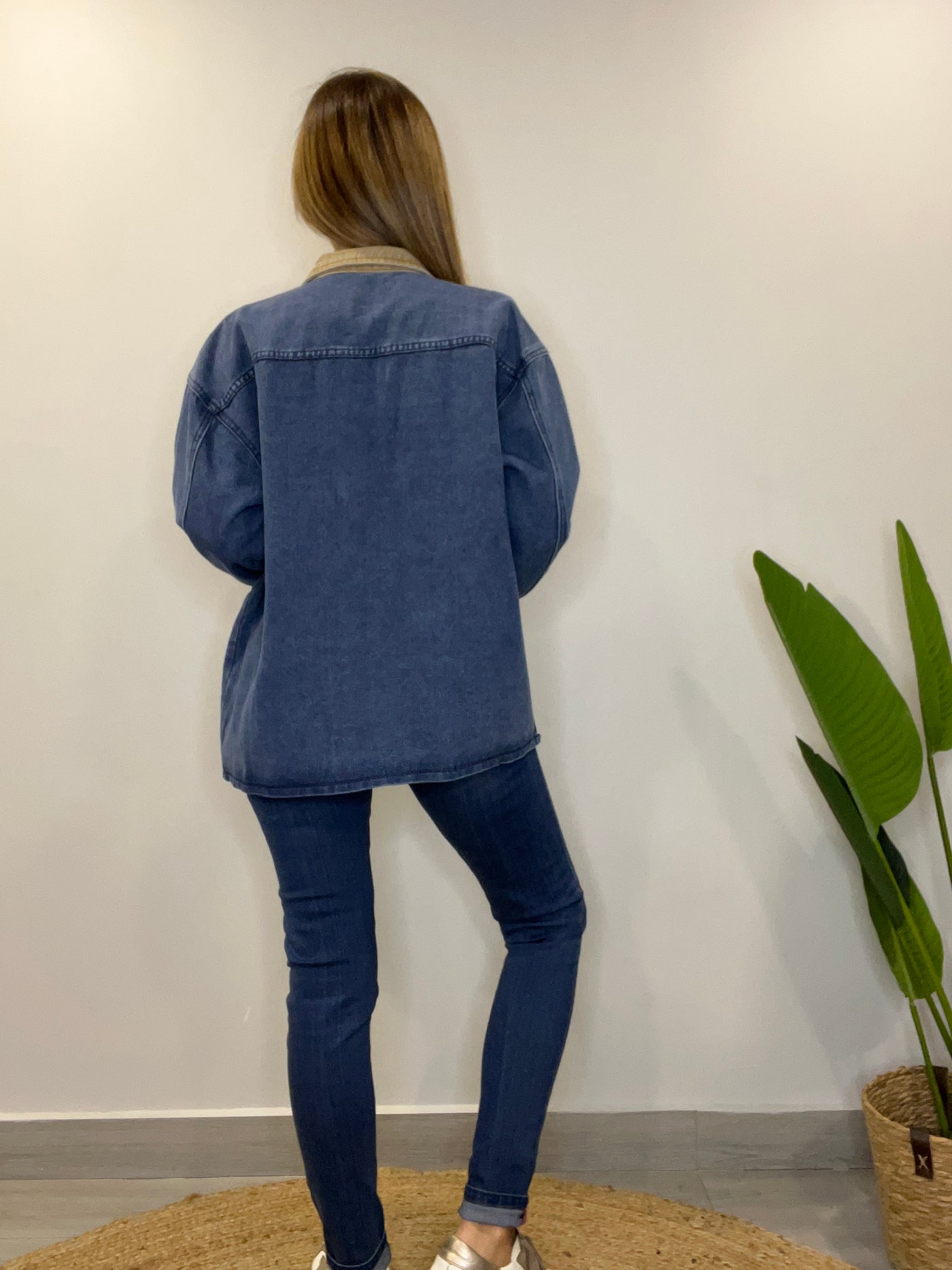 Chaqueta mezclilla Oxford Azul