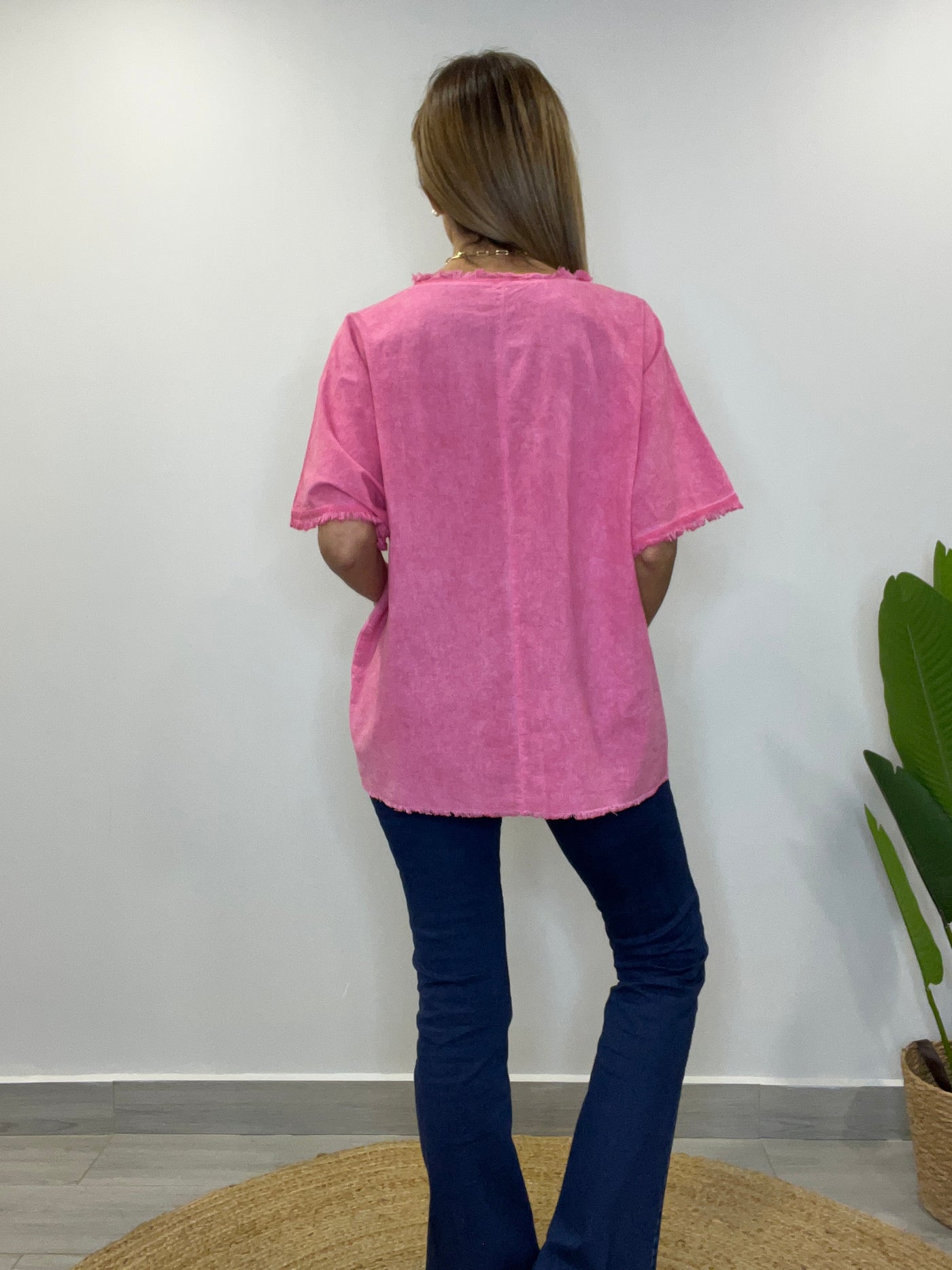 Polera linolet italiana Laura Fucsia