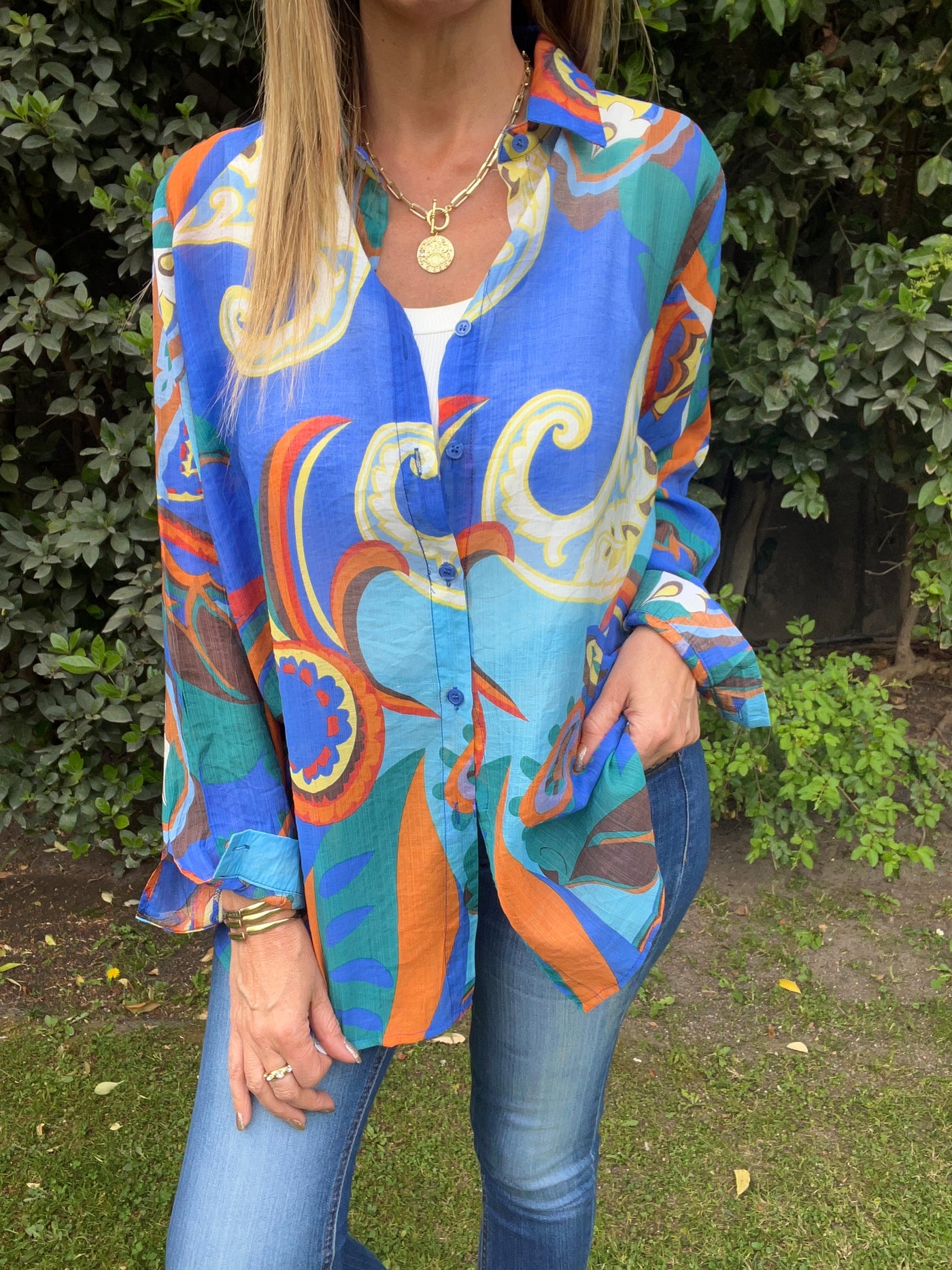 Blusa Gasa Vera Azulino