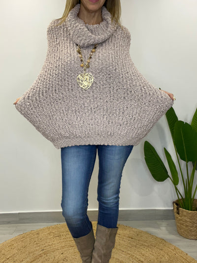Sweater Buclé Cuello Arena